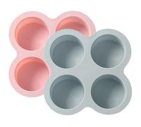 2PCS 4 Cavity Silicone Egg Bite Molds Non-Stick Reusable Muffin Tray Air Fryer