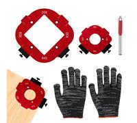 2PCS 4 in 1 Arc Angle Positioning Template,Radius Jig Router Templates Corner with Removable Clip,Aluminum Alloy Corner Radius Template Reusable Woodworking Round Corner Positioning Mold(R10-R50)