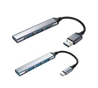 2pcs 4-in-1 Charging Hub, USB & USB-C Multi-Charger Dock Station Usbc Port Splitter Multiport Adapter for Smart Watch Band Ring Buds Earbuds Headphones