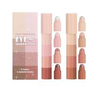 2Pcs 4 in 1 Eyeshadow Pencil Matte Fine Glitter Eyeshadow Stick Smooth Pencil Face Eye Highlighters Stick