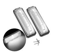 2PCS 4 Inch 18 LED 12V-24V Truck Trailer Tail Brake Light Front Rear LED Side Marker Lights Clearance Indicator Lamp Perfect Sealed Waterproof Surface Mounted LED Marker Light (2pcs white led bulbs)