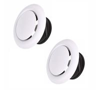 2PCS 4 Inch Adjustable Air Vent Covers, 100mm Ceiling Vent Indoor Vent Covers for Walls Closeable Round Ventilation Cover for Caravans, Cooling and Ventilation Systems, Bathroom Office Room