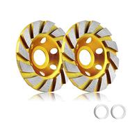 2pcs-4 Inch Concrete Stone Ceramic Turbo Diamond Grinding Cup Wheel,12 Segs Heavy Duty Angle Grinder Wheels for Angle Grinder (Yellow)