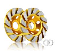 2pcs-4 Inch Concrete Stone Ceramic Turbo Diamond Grinding Cup Wheel,12 Segs Heavy Duty Angle Grinder Wheels for Angle Grinder (Yellow)