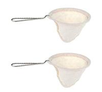 2Pcs 4-inchi Stainless Steel Handle Cloth Sock Reusable Coffee Tea Strainer Filter for Home Office Handmade Cafe Use