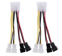 2Pcs 4-Pin Molex To 3-Pin Fan Power Cable Adapter Connector