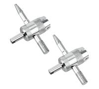 2pcs 4-Way Valve Core Tools, 4-in-1 Tire Valve Tool, Valve Stem Core Remover, Tyre Valve Stem Puller, Valve Stem Removal Tool for Bicycle Bike Automobile Car