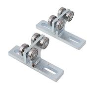 2PCS 4 Wheel Trolley Assembly, Electric Hoist Installation Roller Trolley Push Pull Pulley Track Hardware T Type Pulley Assembly for 1-5/8in Taller Strut Channel