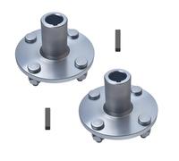 2PCS 4" x 4" Go-Kart Live Axle Hub with 1" to 3/4" Step-Down - 1/4" Keyed Shaft, 8 Inch Rear Front Wheel, x4 Lug Set Kit, x2 Dedicated flat key, Quad ATV Cart Gokart Golf Trike Wheels
