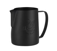 2pcs 400ml/600ml Elegant Stainless Steel Coffee Pitcher Milk Frothing Cup Cream Maker Barista Craft Espresso Latte Art Jug Tool(Black,600ml)