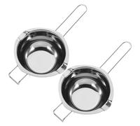 2pcs 400ml Double Boiler Melting Pot, Butter Warmer with Handle | 13.5oz Capacity, Double Pouring Spouts, Dripless Pouring, High-Temperature Resistant, for Chocolate, Cheese, Wax