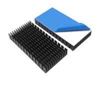 2Pcs 40mm Heatsink 80x40x11mm/ 3.15 x 1.57 x 0.44 inche Aluminum Heat Sink Radiator Cooler with Thermal Conductive Adhesive Tape/Pad Cooling Fin for Cooler Electronics CPU Led, Black