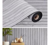 2Pcs 40x300cm 3D Wood Effect Vinyl Self Adhesive Peel and Stick Wallpaper Wood Panels for Walls Ceiling Waterproof PVC Wall Panelling for Bedroom Living Room Kitchen Furniture Decor