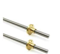 2PCS 450mm（17.72 Inches）Tr8x8 Lead Screw with T8 Brass Nut (Acme Thread, 2mm Pitch, 4 Starts, 8mm Lead) for LCD DLP SLA 3D Printer Z Axis and CNC Machine