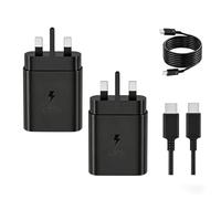 2PCS 45W Super Fast Charger USB-C with 2Pcs 1m Cable, Compatible with Samsung Galaxy S25, S24, S23, S22, S21 Ultra, Note 20/10, A55, A35, Tab S10/S9/S8, UK Plug for Tablets and Phones