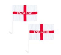 2Pcs 46 x 30cm England Printed St George Car Window Flags for FIFA 2026 World Cup - Polyester England Vehicle Flag Decorations for Football Matches, Sports Events and Celebrations