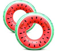 2PCS 47"+30" Fruit Floats for Adults Rings Pool Float Large Swim Ring for Adults,30 Inch+47Inch Classic Striped Teens Adult Inner Tubes Summer Beach Bachelorette Party (Watermelon,2)