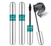 2Pcs 4D Silk Fiber Lash Mascara,2 in 1 Thrive Mascara For Natural Lengthening And Thickening Effect,no clumping Superstrong Waterproof No Toxic Mascara for Long-Lasting,Beauty Charming Eye Make up