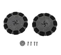 2pcs 4in Omnidirectional Wheel, Universal Omni - Directional Robot Wheel with 10 Rubber Rollers, Metal Hub for Industrial Robot Parts, 360 - Degree Maneuverability