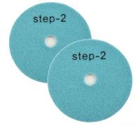 2PCS 4Inch 100mm Dry Wet 3 Step Polishing Pads Designed for Granite Marble Concrete Stone Refinishing (2PCS Grit 2)