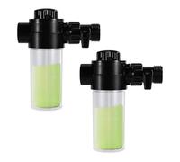 2pcs 4oz Fertilizer Injector Bottle, with Valve and Hose End Drip Irrigation Kits Liquid Inline Fertilizer Dispenser Accessories for Botanical Gardens (Black, Transparent)