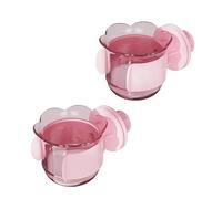 2pcs/4pcs PET Bird Bowls with Clamp, Bird Cage Feeder, Durable Water Bowl, Feeding Cups, Water Feeder for Cockatiel, Parakeet, Macaw, Finches, Lovebirds, Small Animals Gray (Pink, 2pcs)