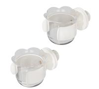 2pcs/4pcs PET Bird Bowls with Clamp, Bird Cage Feeder, Durable Water Bowl, Feeding Cups, Water Feeder for Cockatiel, Parakeet, Macaw, Finches, Lovebirds, Small Animals Gray (White, 2pcs)