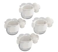 2pcs/4pcs PET Bird Bowls with Clamp, Bird Cage Feeder, Durable Water Bowl, Feeding Cups, Water Feeder for Cockatiel, Parakeet, Macaw, Finches, Lovebirds, Small Animals Gray (White, 4pcs)