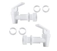 2Pcs/4Pcs Replacement Cooler Faucet, Plastic Water Dispenser, Push Type Bottle Jug Reusable Spigot Spout Beverage Lever Pour Valve Water Crock Tap (White 2Pcs)
