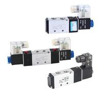 2PCS 4V Series Pneumatic Control Solenoid Valve 5 Way 2 Position 3 Electric Magnetic Valves(4V210-06,OneColor)