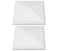 2pcs 4x4 Inch Vinyl Fence Post Caps PVC Square Pyramid Top Covers | Classic British Style with Smooth Finish, Easy Installation, Fits Porch Posts and Vinyl Fences