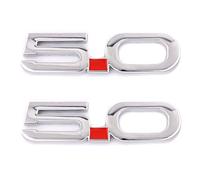 2pcs 5.0 Emblem Decal Replacement for F150 Fx4 Mustang GT Coyote 5.0L V8 Metal Fender Badge Sticker