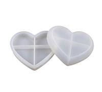 2PCS 5.1 x 4.7 x 0.67 inches Heart Tray Silicone Molds Resin Concrete Love Heart Shape Epoxy Resin Casting Molds for DIY Art Craft, Jewelry Plate, Trinket Dish & Home Decor