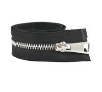 2Pcs 5# 15cm 60cm 70cm 80cm Metal Zippers Auto Lock for Down Coat Garments Shoes Pocket Sewing Accessories,Black Silver,Close-End-20cm