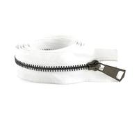 2Pcs 5# 15cm 60cm 70cm 80cm Metal Zippers Auto Lock for Down Coat Garments Shoes Pocket Sewing Accessories,White Black,Close-End-20cm