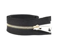 2Pcs 5# 15cm 60cm 70cm 80cm Metal Zippers Auto Lock for Down Coat Garments Shoes Pocket Sewing Accessories,Black Gold,Close-End-20cm
