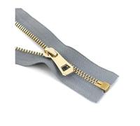 2Pcs 5# 35cm to 85cm Metal Zipper Open-End for Sewing Bag Jacket Garment Repair DIY Accessories,Gray Gold,65cm
