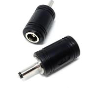 2pcs. 5.5mm X 2.1mm DC In Line Socket to 3.5mm x 1.3mm DC Jack Plug Cable Converter (Black)