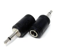 2pcs. 5.5mm x 2.1mm DC Socket to 3.5mm Mono Jack Plug, DC Jack Plug Cable Converter Adapter (Black)