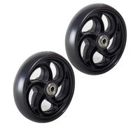 2pcs 5/6/8" Replacement Wheelchair Front Wheels Assembly, Walker Casters Universal Roller Solid Tire Bearing 8mm/1/4" ABS Hubs(20cm/8in)