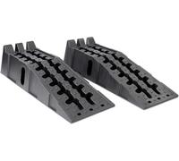 2PCS 5.8 Ton Heavy Duty Plastic Car Ramps - 17cm Height Anti-Slip Loading Ramps with Triangle Tread Design, Wave Hollow Structure for Cars, Motorcycles, Vans & SUV Repair, Black