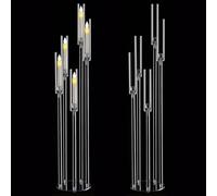2pcs 5-Arm Acrylic Candelabra, Clear Floor Candle Holder for Wedding Decor
