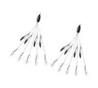 2Pcs 5 Arm Rigs Head Swimming Baits Fishing Group Lures Snapping Swivels Spinner Lures Rigs for Long Terms Use EVA Metal Rig