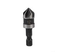 2PCS 5 Flute Countersink Cutter Bits for Wood and Soft Metals with 1/4 Quick Change Shank 12 16 19mm (12mm)
