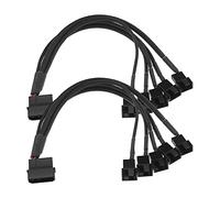 2Pcs 5 in 1 4-pin Molex to 5 x 3-pin / 4-pin PC Chassis Fan Separator PC Chassis Fan Separator Y Power Adapter Cable Compatible with 3 or 4 Pin Fans