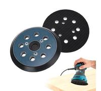 2PCS 5 Inch 8 Hole Replacement Sander Pad, 125mm Replacement Sander Backing Pad, Round Hook and Loop Backing Pad, Sanding Discs for Makita Random Orbital Sanders(3 Screw Holes)