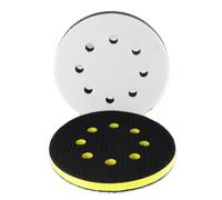 2PCS 5 Inch 8 Holes Soft & High Foam Interface Pad, Orbital Sander Foam Pad 5 inch, Hook and Loop 5 Inch Sponge Cushion Buffer Backing Pad for Orbital Sander (2pcs of Set)