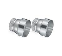 2pcs 5 Inch to 4 Inch Duct Reducer Increaser Galvanized Steel Air Duct Adapter Round Crimped Pipe Connector