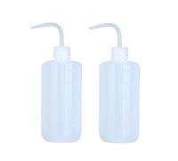 2Pcs 500ml/17.6oz White Translucent Plastic Graduated Squeeze Washing Bottles with Curved Tip Nozzle Oil Water Fluid Containers Oil Sprayers Dispensers Sprinklers Cans for Gardening Lab Supplies