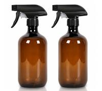 2Pcs 500ml Cleaning Spray Bottles, Plants Mister Sprayer, Hair Water Spray Bottle Durable Trigger, Adjustable Mist/Stream Refillable Empty Mister Spray Bottles for Hair, Plant, Cleaning (Brown)